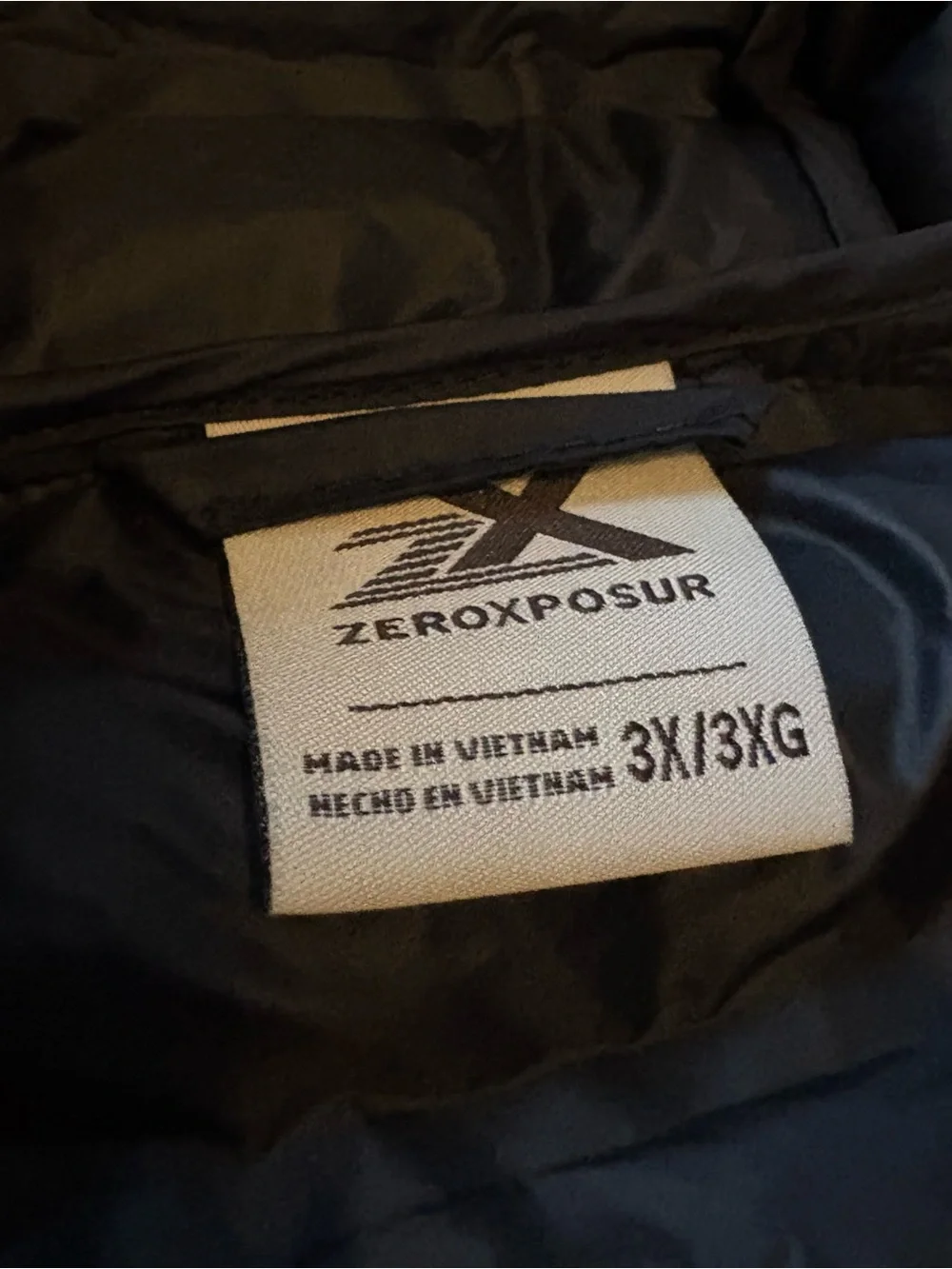 ZeroXposur men’s 3X hooded puffer coat black ultralight packable